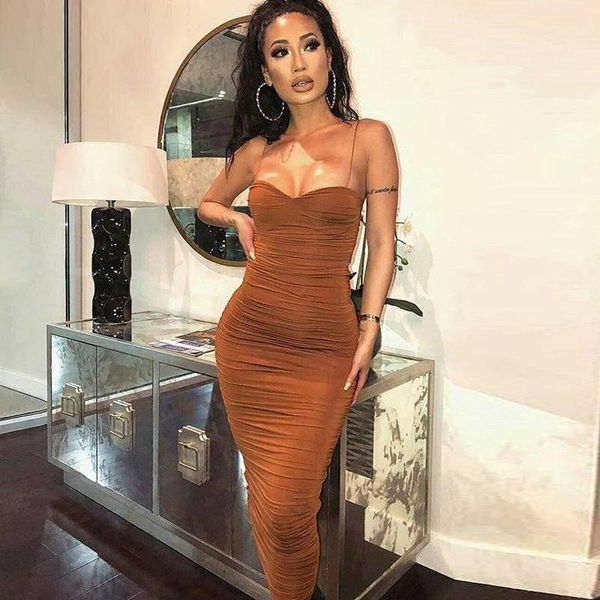 casual dresses solid spaghetti strap summer women sheath backless ruched midi sleeveless club party dress 2021 vestidos, Black;gray
casual dresses solid spaghetti strap summer women sheath backless ruched midi sleeveless club party dress 2021 vestidos, Black;gray