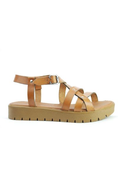 women tan comfort based detail sandals, Black