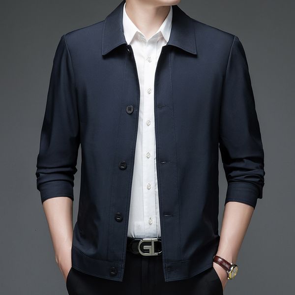spring and autumn long sleeve lapel middle-aged men's casual fit solid color et, Black
spring and autumn long sleeve lapel middle-aged men's casual fit solid color et, Black
