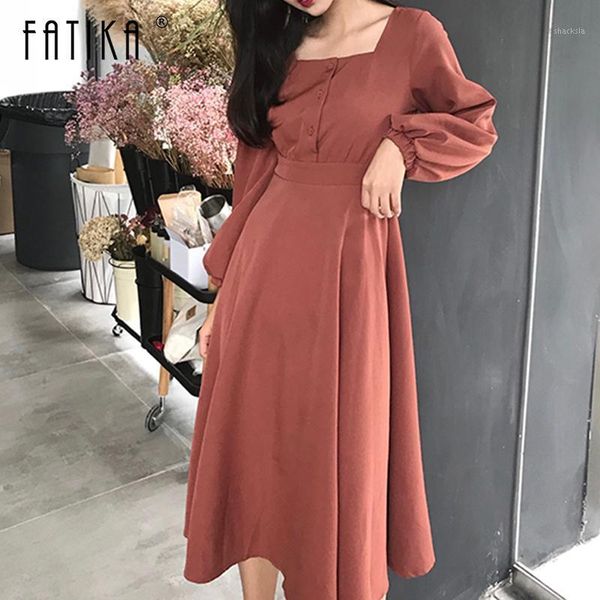 fatika womens dress autumn spring vintage square collar high waist female long dresses retro buttons elegant clothes casual, Black;gray
fatika womens dress autumn spring vintage square collar high waist female long dresses retro buttons elegant clothes casual, Black;gray
