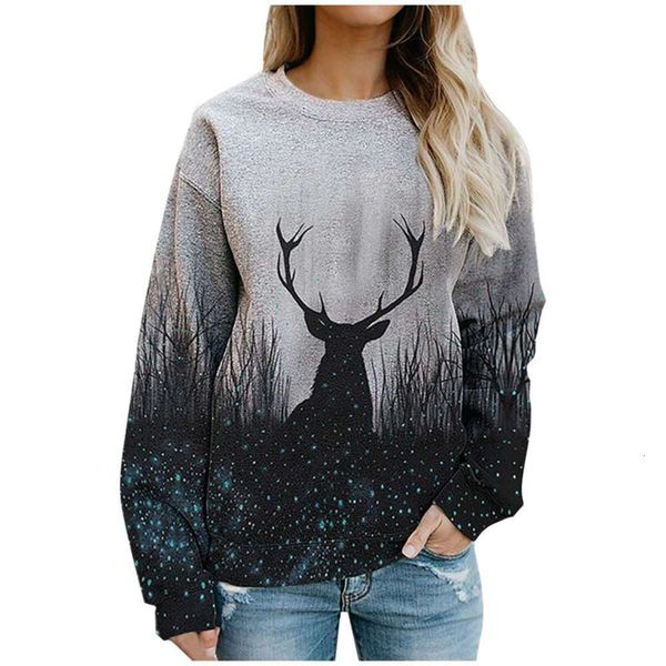 casual dresses printed loose long sve women's tie dyed round neck sweater, Black;gray 
casual dresses printed loose long sve women's tie dyed round neck sweater, Black;gray
