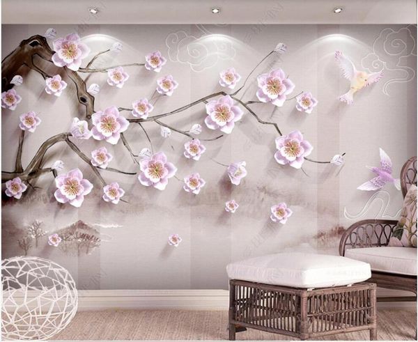 wallpapers 3d wallpaper custom po mural chinese style plum blossom flying bird living room decoration for walls in rolls
wallpapers 3d wallpaper custom po mural chinese style plum blossom flying bird living room decoration for walls in rolls