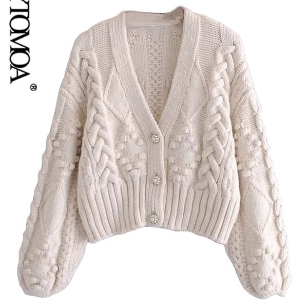 kpytomoa women fashion pompom appliques cropped knitted cardigan sweater vintage long sleeve female outerwear chic 211103, White;black
kpytomoa women fashion pompom appliques cropped knitted cardigan sweater vintage long sleeve female outerwear chic 211103, White;black