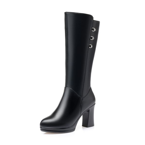 Women Boots High-heel Winter New Genuine Leather Thick Wool Warm Women High Boots Fashiona Shiny Ladies Riding Boots 9687, Black velvet
Women Boots High-heel Winter New Genuine Leather Thick Wool Warm Women High Boots Fashiona Shiny Ladies Riding Boots 9687, Black velvet