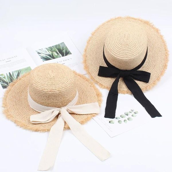 wide brim hats summer sun hat bow 100%raffia visor temperament flat straw women's sea beach vacation leisure sunscreen, Blue;gray
wide brim hats summer sun hat bow 100%raffia visor temperament flat straw women's sea beach vacation leisure sunscreen, Blue;gray