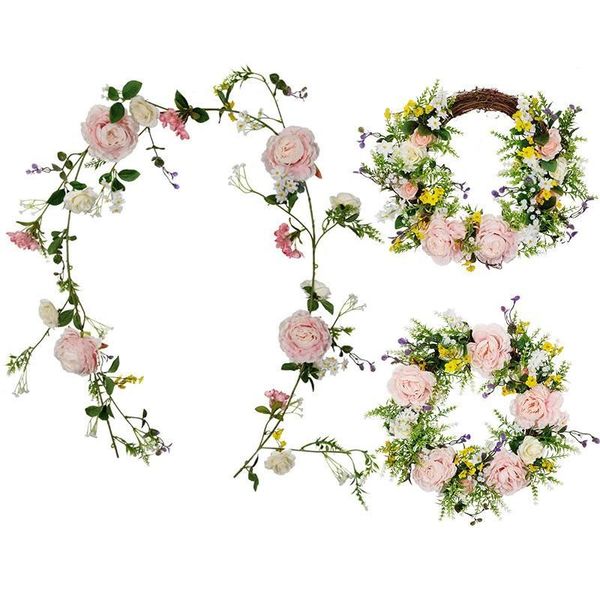 decorative flowers & wreaths artificial peony flower garland rattan 6ft silk with pink and white for wedding party table decoration
decorative flowers & wreaths artificial peony flower garland rattan 6ft silk with pink and white for wedding party table decoration