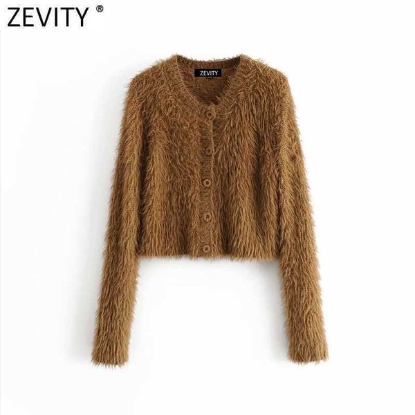zevity women fashion o neck solid color fur short knitting sweater femme chic single breasted cardigan casual s589 210603, White;black
zevity women fashion o neck solid color fur short knitting sweater femme chic single breasted cardigan casual s589 210603, White;black