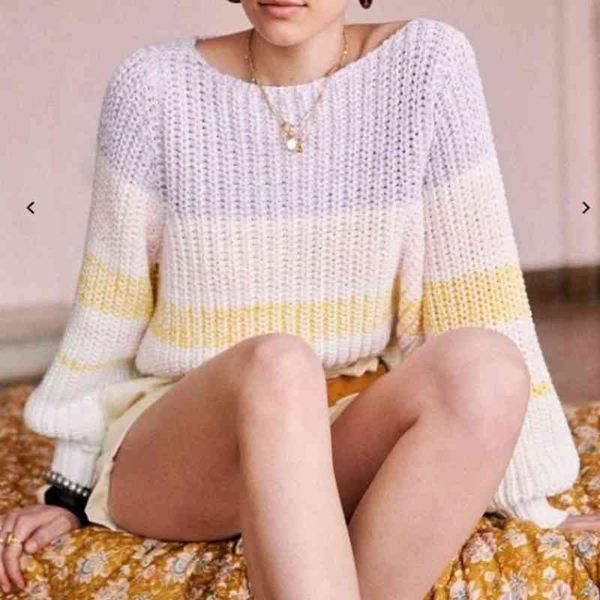 stripe vintage oversized sweater pullovers women lantern sleeve short jumper casual autumn winter sweater 210415, White;black
stripe vintage oversized sweater pullovers women lantern sleeve short jumper casual autumn winter sweater 210415, White;black