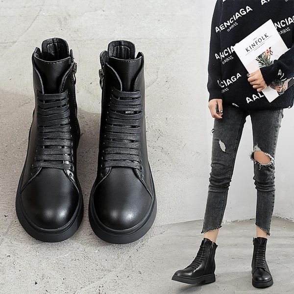 boots ankle round toe med motorcycle women solid fashion lace up casual punk ladies shoes, Black
boots ankle round toe med motorcycle women solid fashion lace up casual punk ladies shoes, Black