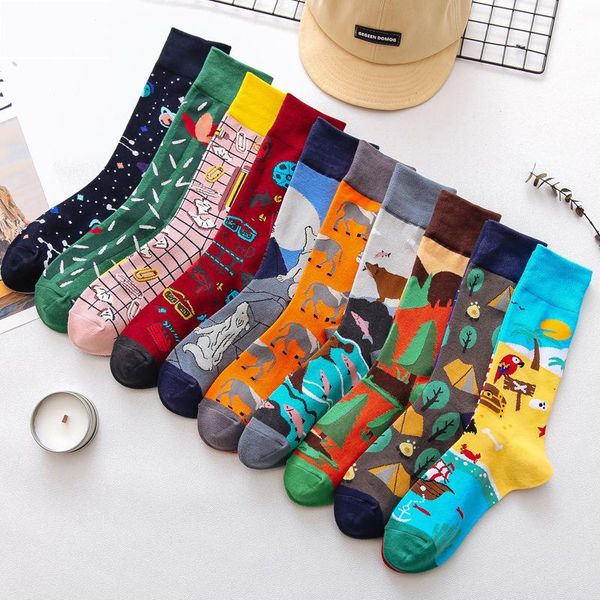 men's socks 1pair male crew men casual cotton unique cartoon animal funny cute cool mid length asymmetric ab, Black
men's socks 1pair male crew men casual cotton unique cartoon animal funny cute cool mid length asymmetric ab, Black