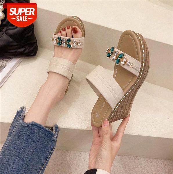 slippers with slope heels for women's outer wear, bohemian style colored diamonds, holiday sandals buckles #lt3n, Black
slippers with slope heels for women's outer wear, bohemian style colored diamonds, holiday sandals buckles #lt3n, Black