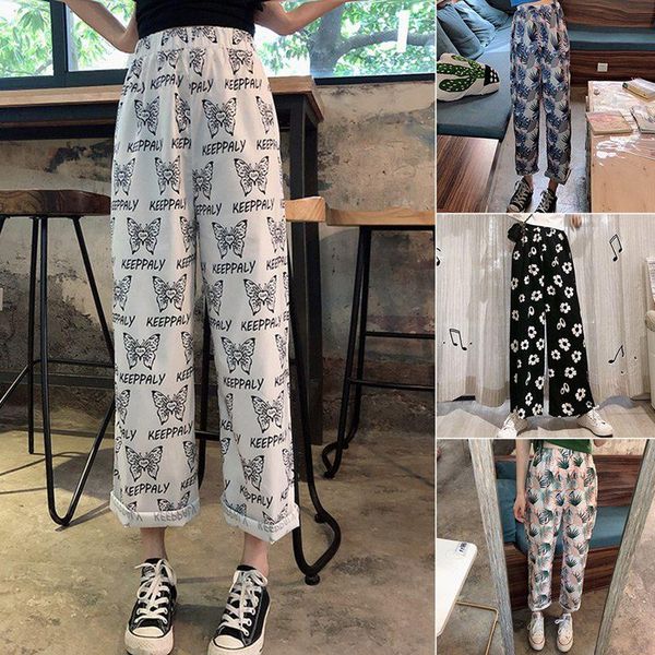 women casual pants vintage printed trousers harajuku chic women's loose elastic waist streetwear summer plus size harem pant & capris, Black;white
women casual pants vintage printed trousers harajuku chic women's loose elastic waist streetwear summer plus size harem pant & capris, Black;white