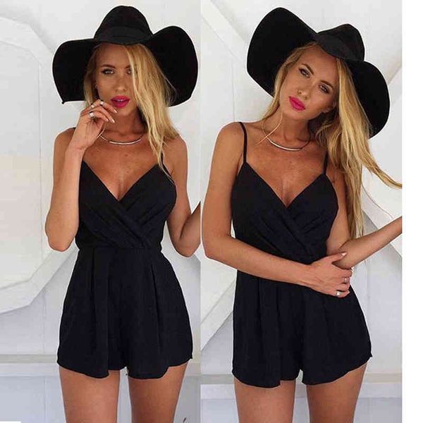 summer beach wear women sleeveless playsuits spaghetti strap drawstring romper, Black;white