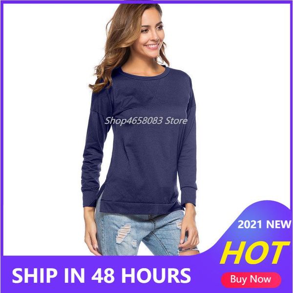 women's t-shirt spring solid color long sleeve female tees casual fashion streetwear t shirts round neck pullover women loose #qwe34, White
women's t-shirt spring solid color long sleeve female tees casual fashion streetwear t shirts round neck pullover women loose #qwe34, White