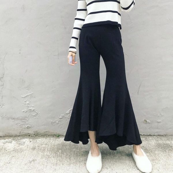 women autumn temperament black flared pants irregular bottoms long trousers high waist slim fashion fmale k113 women's & capris, Black;white
women autumn temperament black flared pants irregular bottoms long trousers high waist slim fashion fmale k113 women's & capris, Black;white