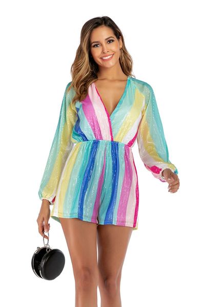 women's jumpsuits & rompers gl women holiday strap mini playsuit sequined v neck long sleeve jumpsuit shorts club clothes, Black;white
women's jumpsuits & rompers gl women holiday strap mini playsuit sequined v neck long sleeve jumpsuit shorts club clothes, Black;white