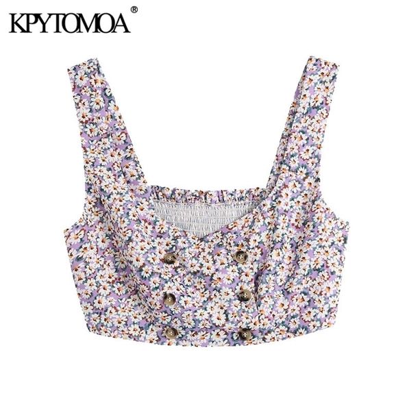 kpytomoa women sweet fashion with buttons floral print cropped blouses vintage back elastic straps female shits chic 210705, White
kpytomoa women sweet fashion with buttons floral print cropped blouses vintage back elastic straps female shits chic 210705, White