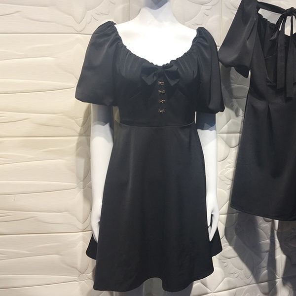 casual dresses women short sleeve bandage summer square collar bow backless high waist black mini french ptcx, Black;gray
casual dresses women short sleeve bandage summer square collar bow backless high waist black mini french ptcx, Black;gray