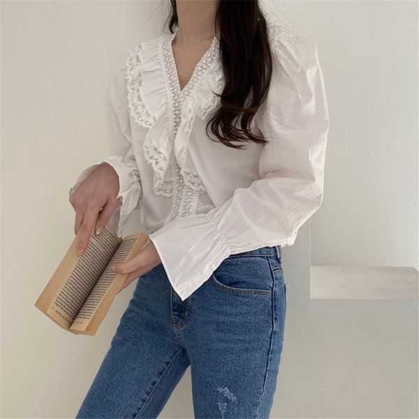 dress summer white korean chic vintage v-neck ruffles sweet large size all match stylish patchwork lace shirts
dress summer white korean chic vintage v-neck ruffles sweet large size all match stylish patchwork lace shirts