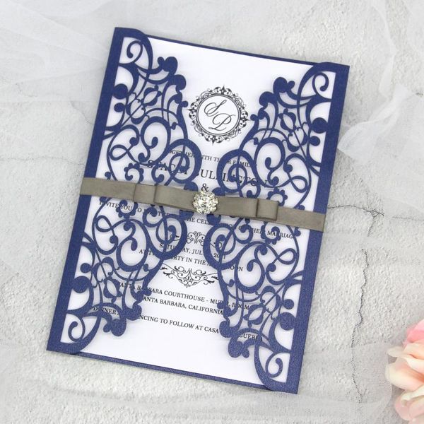 greeting cards 20pcs elegant laser cut wedding invitations with ribbon and diamods lace engagement invites for party decoration
greeting cards 20pcs elegant laser cut wedding invitations with ribbon and diamods lace engagement invites for party decoration