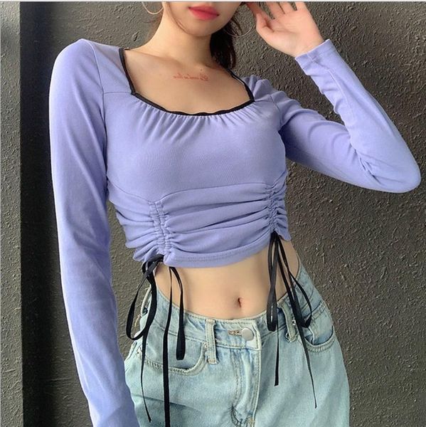 women's tanks & camis women square neck solid color crop long sleeve drawstring tank streetwear summer casual, White
women's tanks & camis women square neck solid color crop long sleeve drawstring tank streetwear summer casual, White