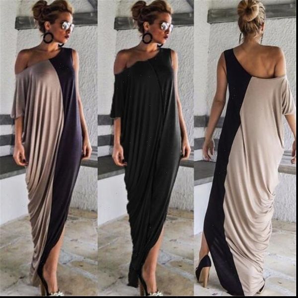 splice contrast panel summer womens dresses casual loose off shoulder short sleeve ladies irregular maxi long vestidos, Black;gray
splice contrast panel summer womens dresses casual loose off shoulder short sleeve ladies irregular maxi long vestidos, Black;gray