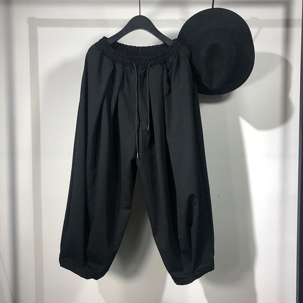 men's pants spring and autumn men's pure color elastic waist design loose wide leg fashion trend personality knickerbockers, Black
men's pants spring and autumn men's pure color elastic waist design loose wide leg fashion trend personality knickerbockers, Black