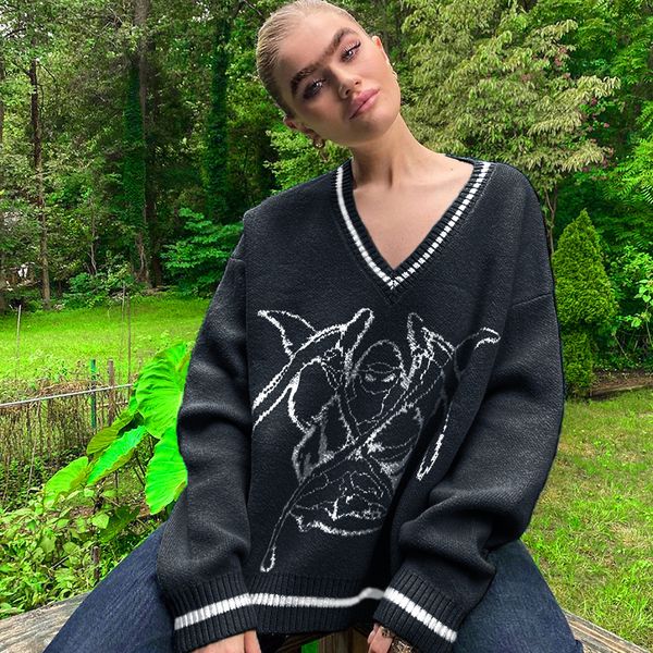 cartoon pattern sweaters women oversized pullovers y2k harajuku aesthetic streetwear jumper korean knitwear autumn preppy style, Black
cartoon pattern sweaters women oversized pullovers y2k harajuku aesthetic streetwear jumper korean knitwear autumn preppy style, Black