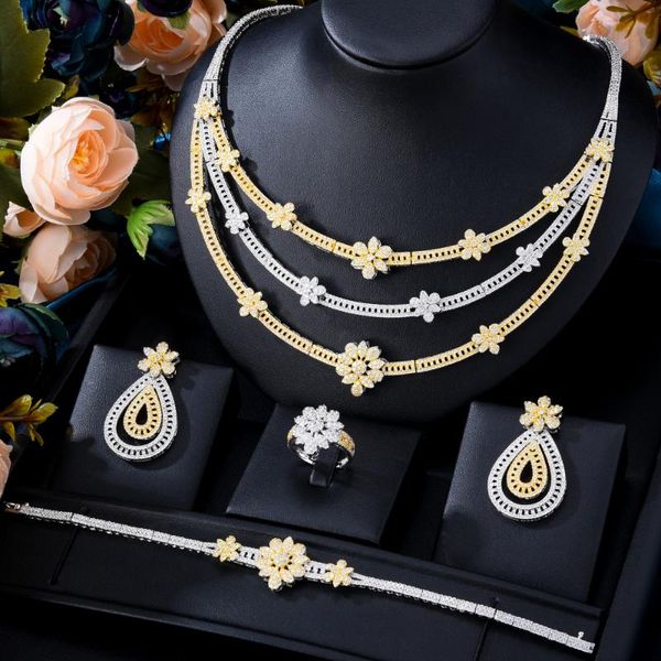 earrings & necklace missvikki trendy 4pcs luxury waterdrop statement jewelry set for women wedding cubic zircon cz african dubai bridal sets, Silver
earrings & necklace missvikki trendy 4pcs luxury waterdrop statement jewelry set for women wedding cubic zircon cz african dubai bridal sets, Silver