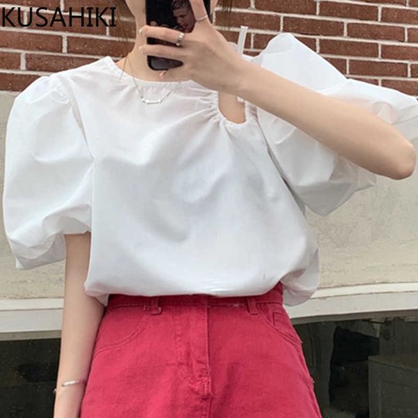 kusahiki summer puff short sleeve blouse korean hollow-out o-neck shirt causal solid blusas mujer de moda 6g357 210602, White
kusahiki summer puff short sleeve blouse korean hollow-out o-neck shirt causal solid blusas mujer de moda 6g357 210602, White