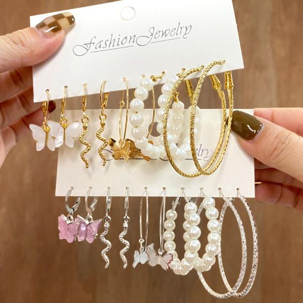 hoop & huggie en trendy gold silver color snake butterfly earrings set for women pearl resin 2021 trend brincos party jewelry, Golden;silver
hoop & huggie en trendy gold silver color snake butterfly earrings set for women pearl resin 2021 trend brincos party jewelry, Golden;silver