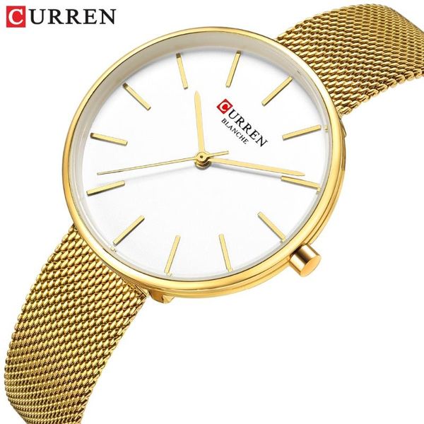 wristwatches curren quartz for women gold watch ladies fashion steel mesh band clock female watches relogios feminino 9042, Slivery;brown
wristwatches curren quartz for women gold watch ladies fashion steel mesh band clock female watches relogios feminino 9042, Slivery;brown