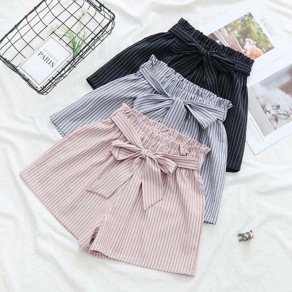 women's shorts ichoix casual style striped women summer high waist wide-leg elastic korean mini loose, White;black
women's shorts ichoix casual style striped women summer high waist wide-leg elastic korean mini loose, White;black