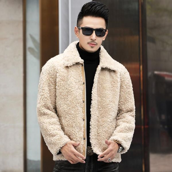 men's leather & faux winter real fur coat 100% wool jacket male casual sheep shearing jackets short black coats korean chaquetas hombre
men's leather & faux winter real fur coat 100% wool jacket male casual sheep shearing jackets short black coats korean chaquetas hombre