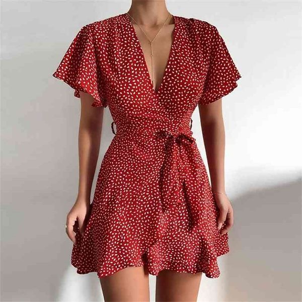 women's summer v-neck hem double-layer short lotus sleeve dress ladies fashion floral print with belt mini femme robe 210520, Black;gray
women's summer v-neck hem double-layer short lotus sleeve dress ladies fashion floral print with belt mini femme robe 210520, Black;gray