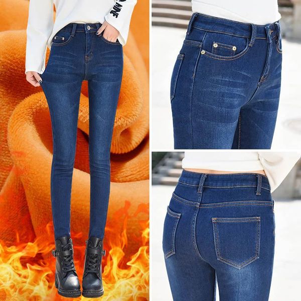 women's jeans winter thicken stretch skinny woman plus velvet women high waist long pencil pants fleece denim black c5076, Blue
women's jeans winter thicken stretch skinny woman plus velvet women high waist long pencil pants fleece denim black c5076, Blue