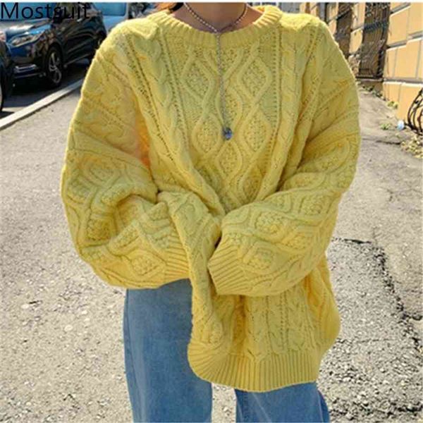 korean twisted knitted oversized sweaters women autumn winter thicken loose vintage ladies pullovers jumpers femme 210518, White;black
korean twisted knitted oversized sweaters women autumn winter thicken loose vintage ladies pullovers jumpers femme 210518, White;black