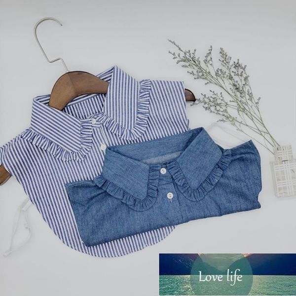 minimalist stripes denim women detachable lapel fake collar cute doll ruffles lace splicing button down false half shirt blouse, Blue;purple
minimalist stripes denim women detachable lapel fake collar cute doll ruffles lace splicing button down false half shirt blouse, Blue;purple