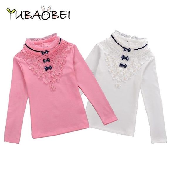 children clothing girls turtleneck blouse spring autumn bow lace shirt cotton long sleeve sweatshirts school kids clothes 220125, White;black
children clothing girls turtleneck blouse spring autumn bow lace shirt cotton long sleeve sweatshirts school kids clothes 220125, White;black