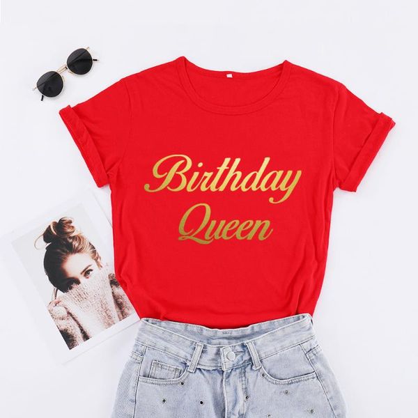 birthday queen t shirts casual gold print women party t-shirt 100% cotton round neck fashion streetwear short sleeve tees women's, White
birthday queen t shirts casual gold print women party t-shirt 100% cotton round neck fashion streetwear short sleeve tees women's, White
