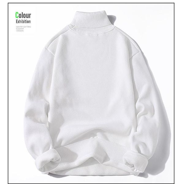men's sweaters one-piece velvet solid color high-end sweater super thick and women's semi-high neck trend wild warmth, White;black
men's sweaters one-piece velvet solid color high-end sweater super thick and women's semi-high neck trend wild warmth, White;black