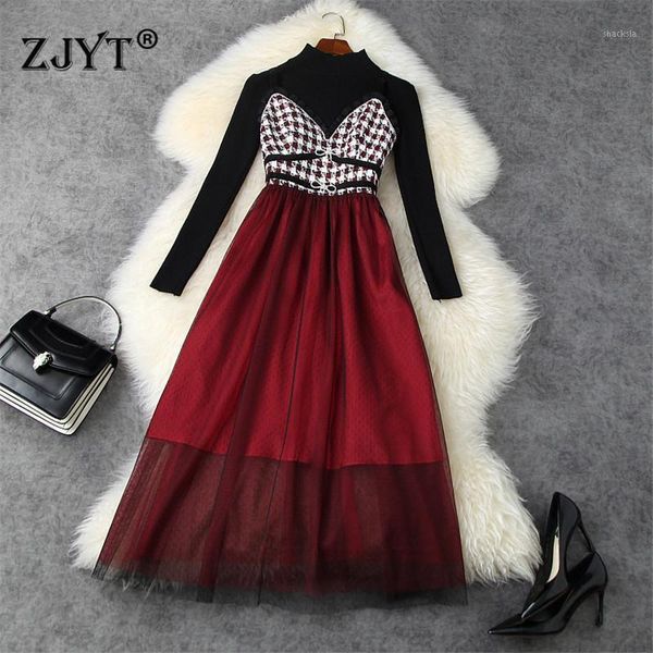 autumn winter fashion women basic knit sweater and midi tweed patchwork mesh dress 2 piece suit elegant party festa vestido casual dres, Black;gray
autumn winter fashion women basic knit sweater and midi tweed patchwork mesh dress 2 piece suit elegant party festa vestido casual dres, Black;gray