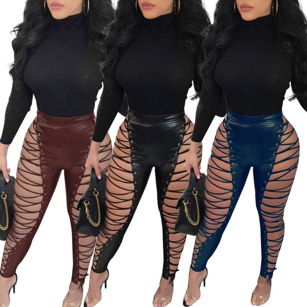 women's & high waist bandage capris leggings women trousers club eyelets hole pu pencil faux leather bodycon lace up pants dhl, Black;white
women's & high waist bandage capris leggings women trousers club eyelets hole pu pencil faux leather bodycon lace up pants dhl, Black;white