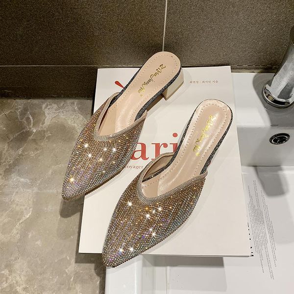 springtime style rhinestone shoes woman soft and comfortable ladies elegant sandals set of feet low-heeled slippers, Black
springtime style rhinestone shoes woman soft and comfortable ladies elegant sandals set of feet low-heeled slippers, Black