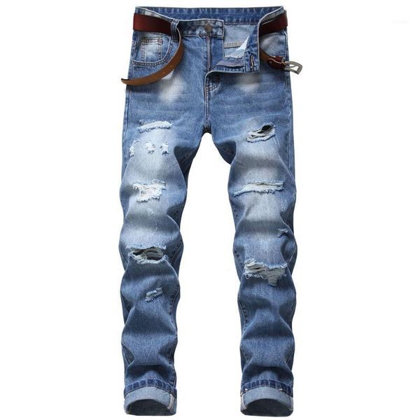 men's jeans denim trousers straight-leg ripped non-stretch cotton plus size, Blue
men's jeans denim trousers straight-leg ripped non-stretch cotton plus size, Blue