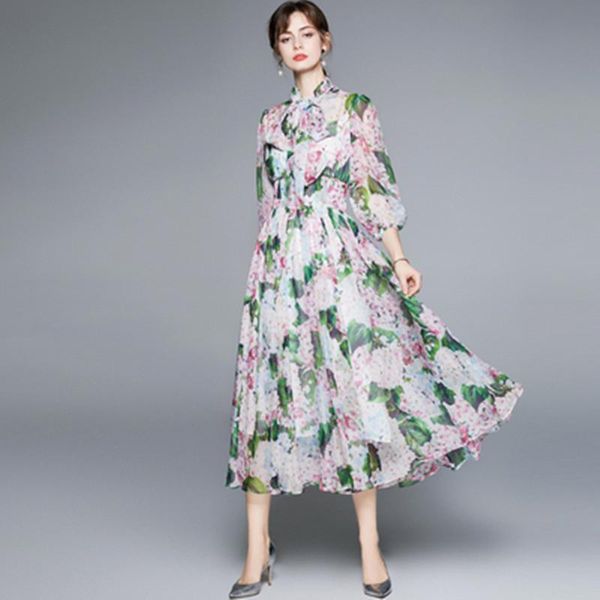 casual dresses fashion runway chiffon lace-up bow collar 2021 summer long women's lantern sleeve elegant floral print holidays party dr, Black;gray
casual dresses fashion runway chiffon lace-up bow collar 2021 summer long women's lantern sleeve elegant floral print holidays party dr, Black;gray