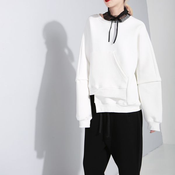 hoodies msxu autumn-style nightgown in the fashionable irregular cut. pure female sweatshirt., Black
hoodies msxu autumn-style nightgown in the fashionable irregular cut. pure female sweatshirt., Black