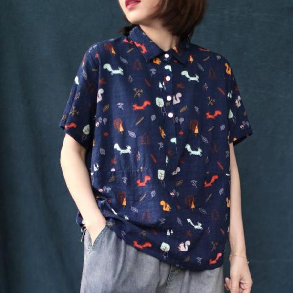 women's blouses & shirts johnature summer retro fashion floral print turn-down collar short sleeve cotton linen shirt 2021 simple leisu, White
women's blouses & shirts johnature summer retro fashion floral print turn-down collar short sleeve cotton linen shirt 2021 simple leisu, White