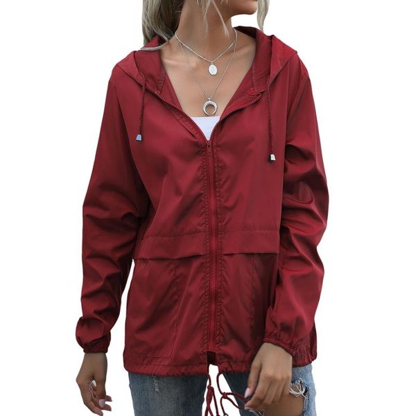 women's trench coats fashion thin section ladies waterproof clothing hooded drawstring outdoor hiking rain jacket, Tan;black
women's trench coats fashion thin section ladies waterproof clothing hooded drawstring outdoor hiking rain jacket, Tan;black