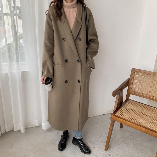 women's wool & blends fashion 2021 autumn real coats women spring double breasted jacket vintage black long manteau femme gmm203
women's wool & blends fashion 2021 autumn real coats women spring double breasted jacket vintage black long manteau femme gmm203